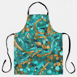 Pebbles Mosaic Art -Emerald and Gold Apron