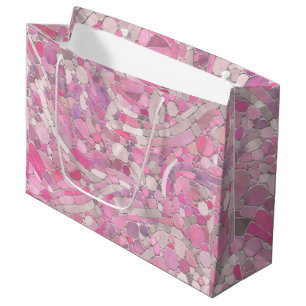 Pebbles Mosaic Art - Rose Blush Pink Large Gift Bag