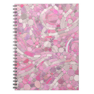 Pebbles Mosaic Art - Rose Blush Pink Notebook