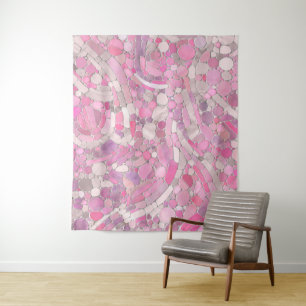 Pebbles Mosaic Art - Rose Blush Pink Tapestry
