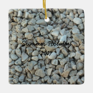 Pebbles on Beach Stone Photography Ceramic Tree Decoration