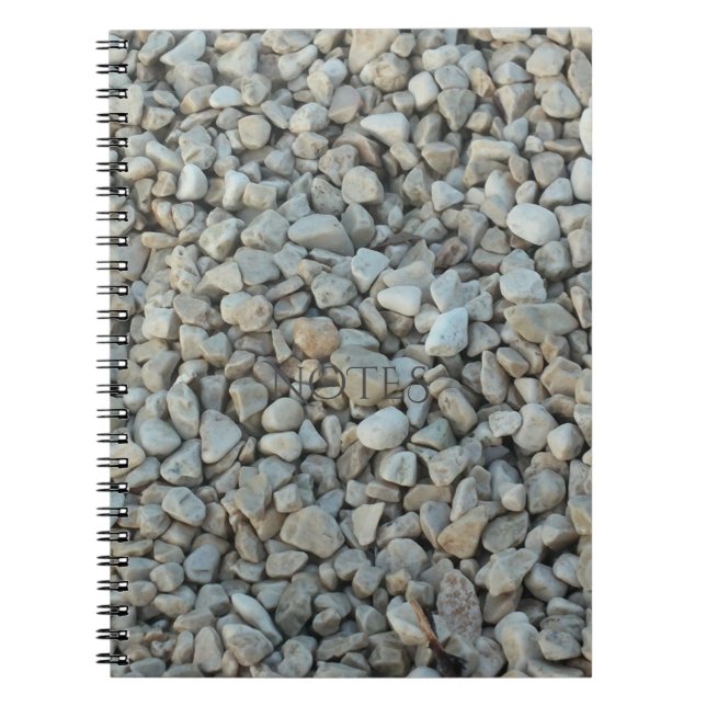 Pebbles on Beach Stone Photography Spiral Notebook (Front)