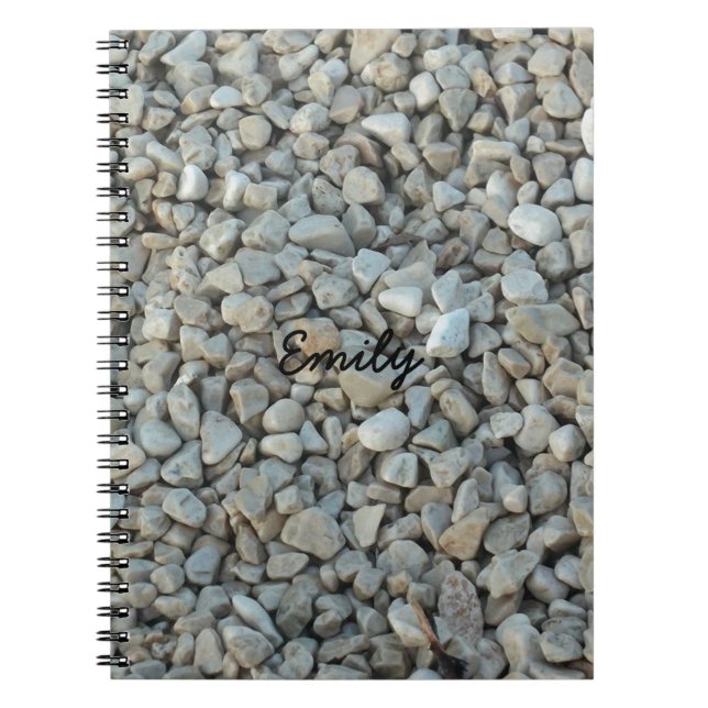 Pebbles on Beach Stone Photography Spiral Notebook (Front)