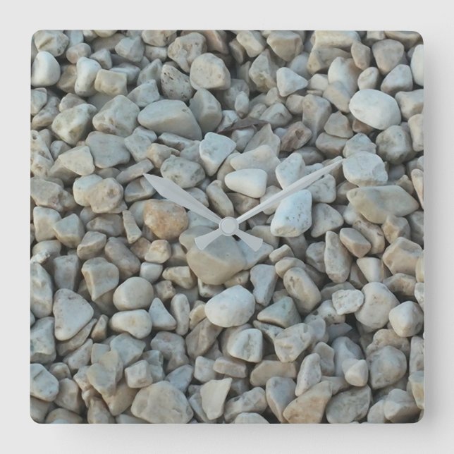 Pebbles on Beach Stone Photography Square Wall Clock (Front)