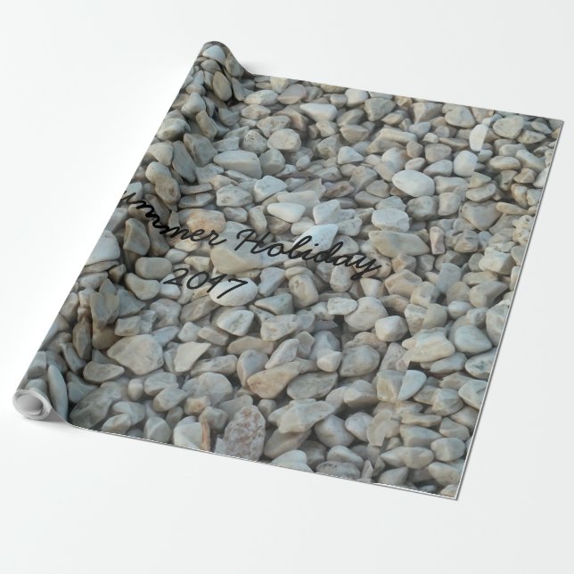 Pebbles on Beach Stone Photography Wrapping Paper (Unrolled)