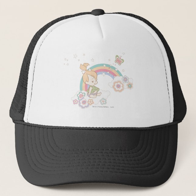 PEBBLES™ Rainbow and Flower Clouds Trucker Hat (Front)