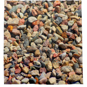 Pebbles rocks colorful texture shower curtain