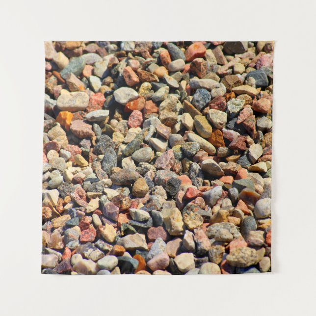 Pebbles rocks colourful texture tapestry (Front)