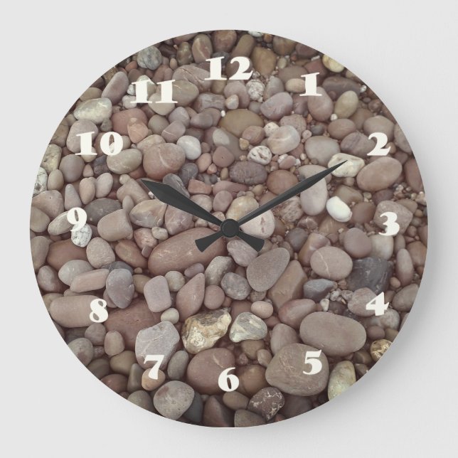 Pebbles Stones Photo Round (Large) Wall Clock (Front)