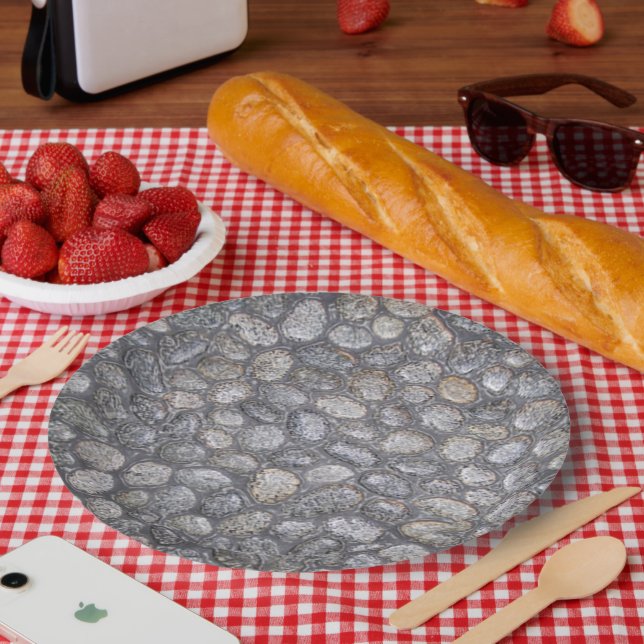 Pebbles Stones Rocks Nature  Paper Plate (Picnic)