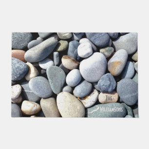 Pebbles Stylish Natural Personalised Family Doormat