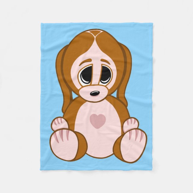 Pebbles the Puppy Fleece Blanket (Front)