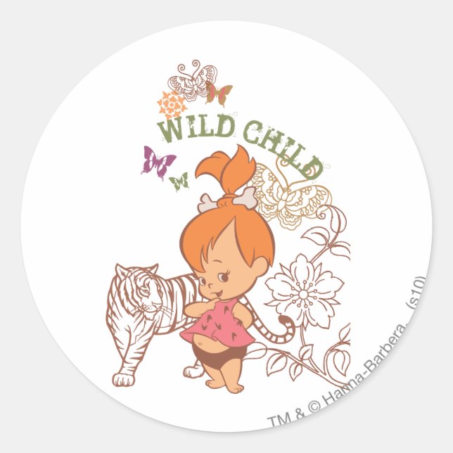 PEBBLES™ Wild Child Classic Round Sticker (Front)