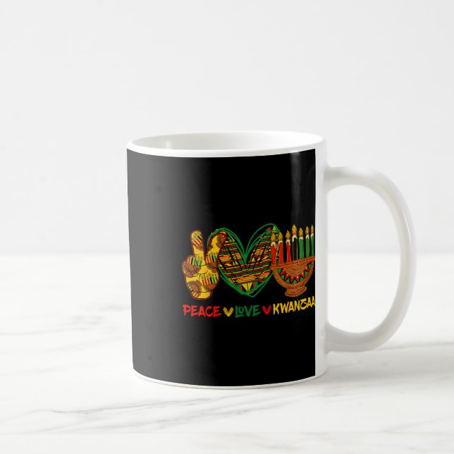 Pecae Love Kwanzaa Kinara Principles Candles Pan A Coffee Mug (Right)