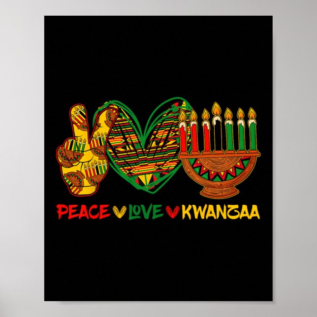 Pecae Love Kwanzaa Kinara Principles Candles Pan A Poster (Front)
