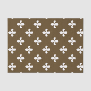Pecan Neutral Fleur de Lys Tissue Paper