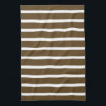 Pecan Neutral Stripes Tea Towel<br><div class="desc">Horizontal stripe patterns in a warm neutral colour palette.</div>