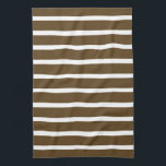 Pecan Neutral Stripes Tea Towel<br><div class="desc">Horizontal stripe patterns in a warm neutral colour palette.</div>