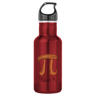 Pecan Pi Cute Math Pi Day Green Water Bottle