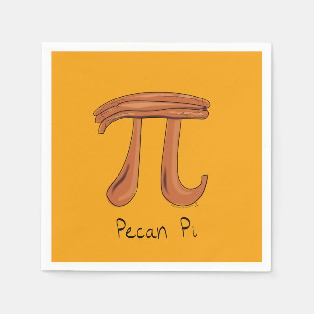 Pecan Pi Cute Math Pi Day Party Napkins (Front)