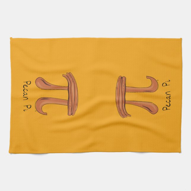 Pecan Pi Cute Math Pi Day Pie Baking Kitchen Towel (Horizontal)