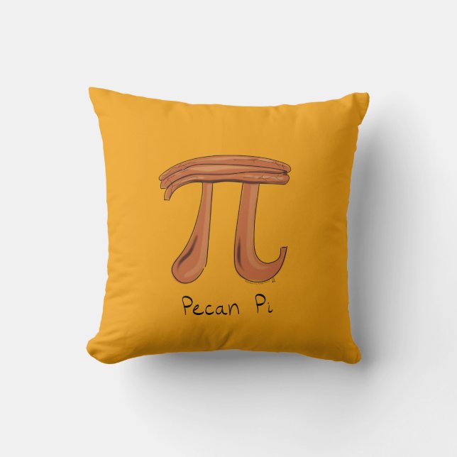 Pecan Pi Cute Math Pi Day Pillow (Front)