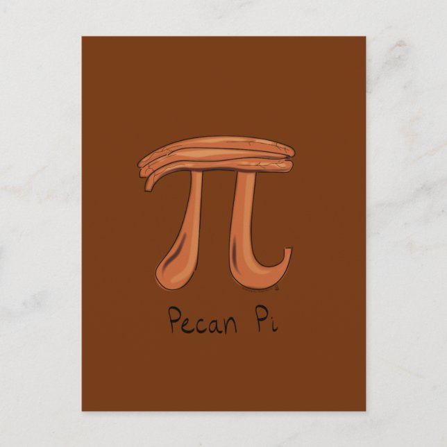 Pecan Pi Cute Math Pi Day Postcard (Front)