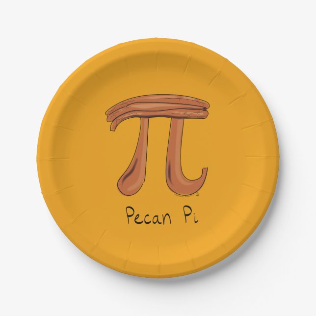 Pecan Pi Symbol Cute Math Teacher Gift Paper Plate (Front)
