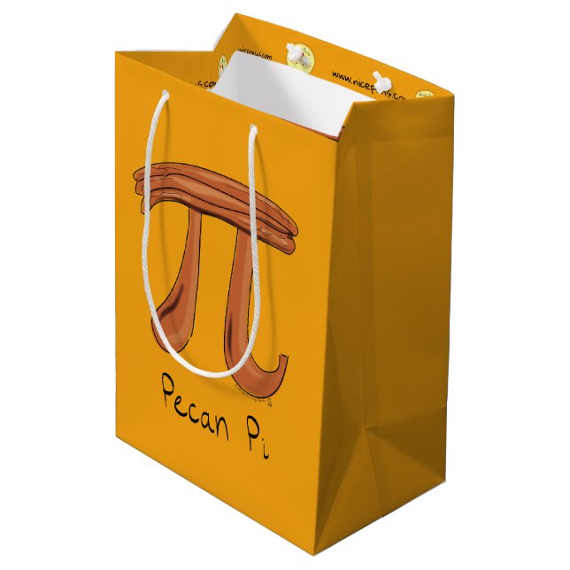 Pecan Pi Symbol Math Teacher Medium Gift Bag (Back Angled)