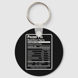 Pecan Pie Funny Nutrition Facts For Thanksgiving C Key Ring