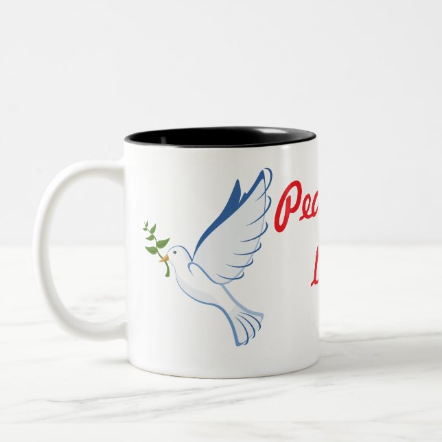 Peceful life Two-Tone coffee mug (Left)