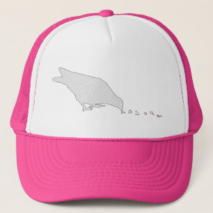 pecking order. blackbird & red hearts. trucker hat