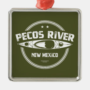 Pecos River New Mexico Kayaking Metal Tree Decoration