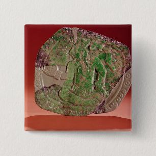 Pectoral of a king from Tikal Site, Guatemala 15 Cm Square Badge