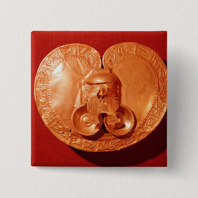 Pectoral with a human face 15 cm square badge (Front)