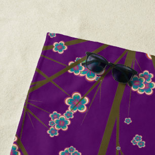 Peculiar Branches Amethyst Beach Towel