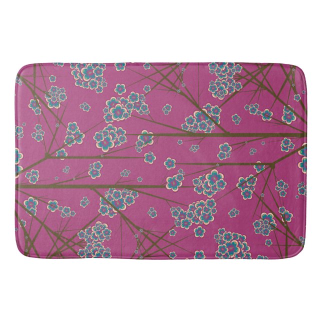 Peculiar Branches Boysenberry Bath Mat (Front)