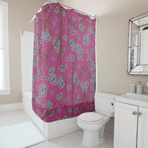 Peculiar Branches Boysenberry Shower Curtain
