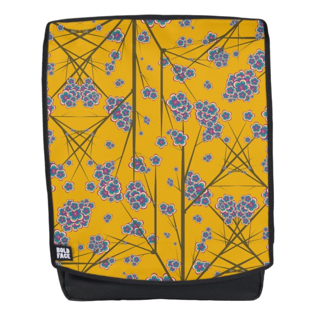 Peculiar Branches Mustard Backpack (Front)