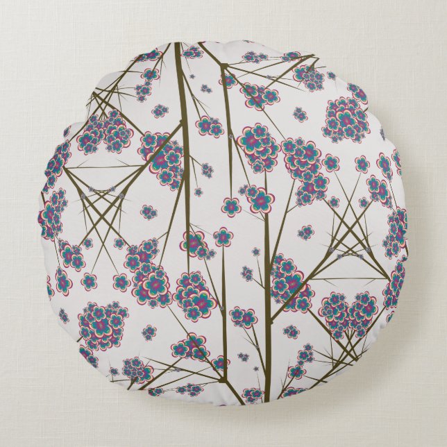 Peculiar Branches Round Pillow (Front)