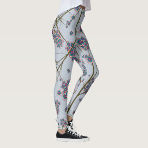 Peculiar Branches Sky Blue Leggings