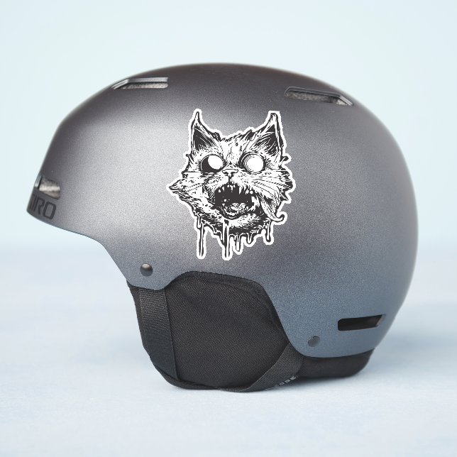 Peculiar Paws: The Monochromatic Feline Oddity (Helmet Side)