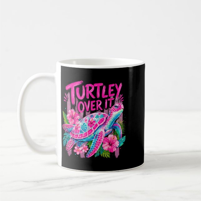 Ped Turtley Over Cute Turtle Flower Funny Men Coffee Mug (Left)