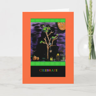 Pedagogy Greetings Card: Merry Halloween Holiday Card