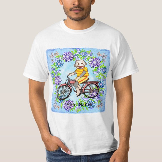 Pedal Bike Sock Monkey T-Shirt (Front)