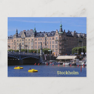 Pedal Boats on a Summer Day in Stockholm, Sweden Postcard