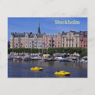 Pedal Boats on a Summer Day in Stockholm, Sweden Postcard