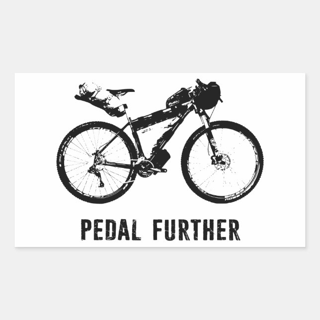 Pedal Further Bikepacking Rectangular Sticker (Front)