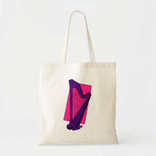 Pedal Harp Purple with Pink Background Tote Bag