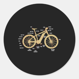 Pedelec Bicycle For Cyclists E-bike Parts Cycling  Classic Round Sticker